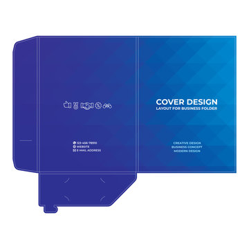 Business folder for files, design. The layout is for posting information about the company, modern corporate graphic style.