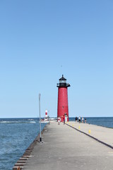lighthouse on lake michigan in Wisconsin