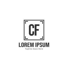 Initial CF logo template with modern frame. Minimalist CF letter logo vector illustration