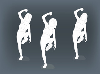 girls are dancing. vector illustration.