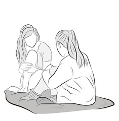 friends sit talking. friends day. vector illustration.