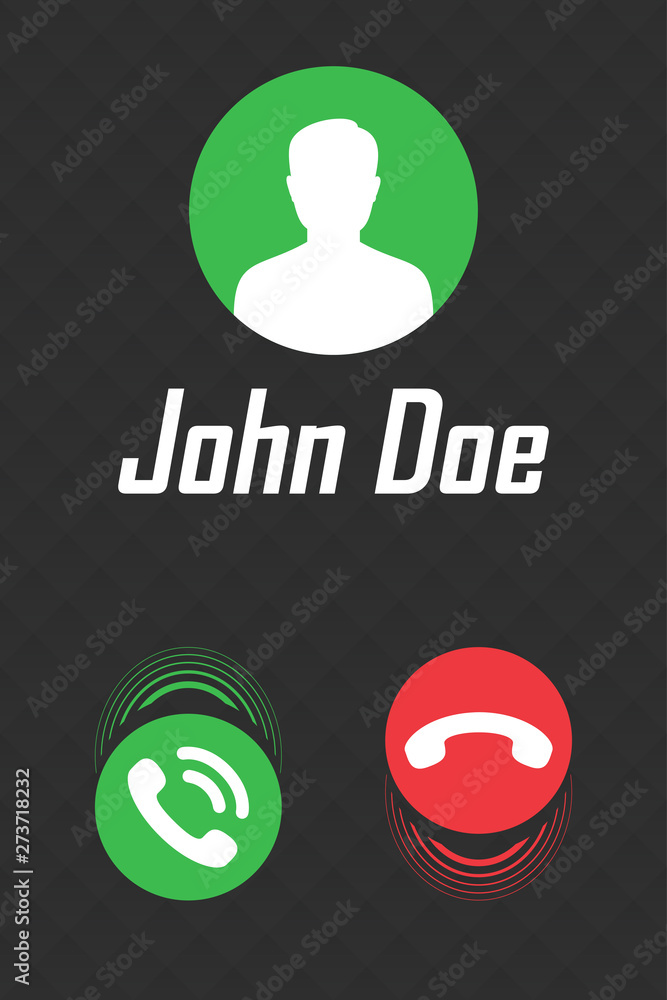 Poster call display interface for smartphone. vector illustration