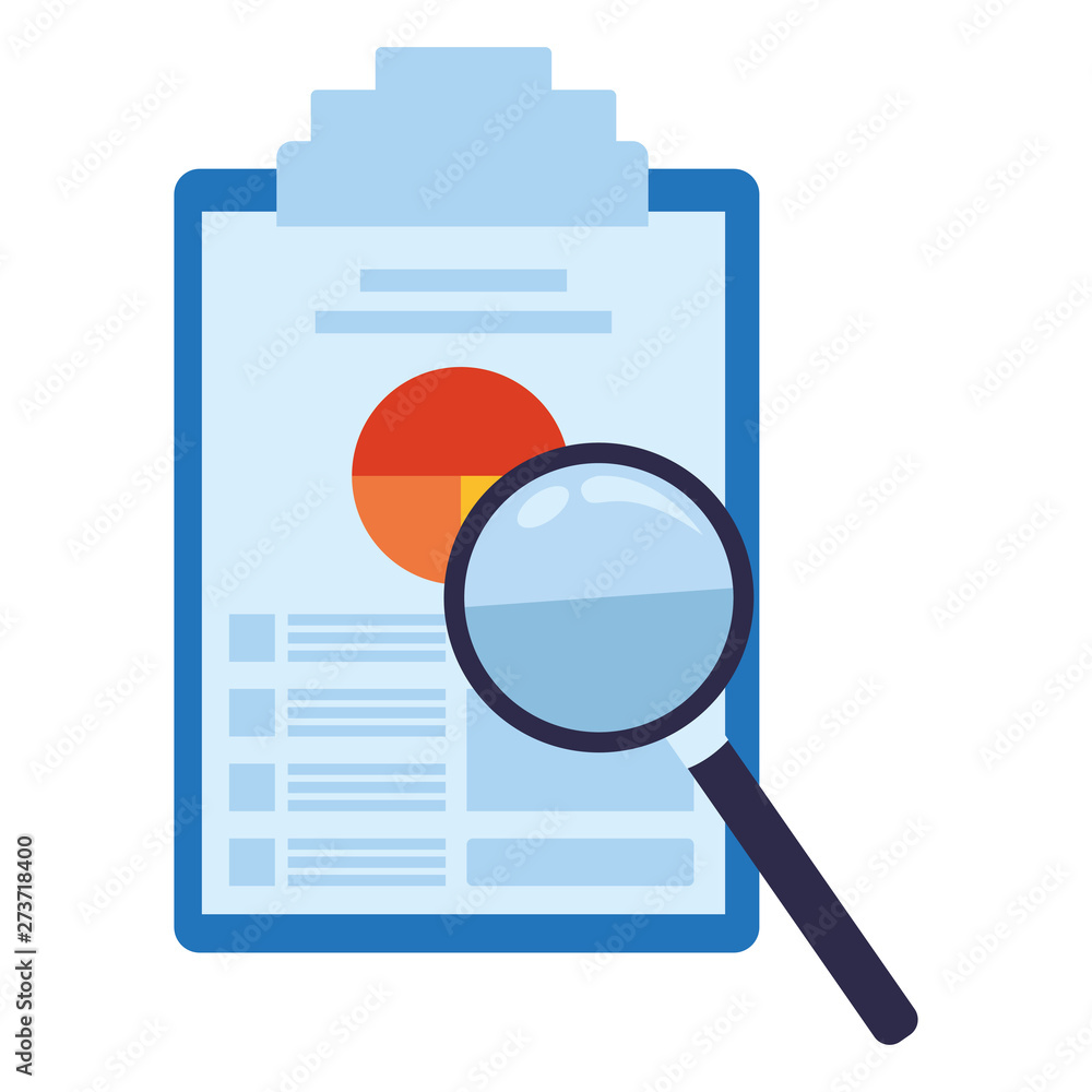 Poster paper with data chart on table
