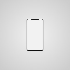 Smartphone icon flat style. Icon isolated on gray background. Vector illustration. 