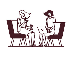 young women sitting in chair with white background