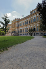 villa reale e parco a monza in italia, royal villa and garden in the park in monza city in italy 