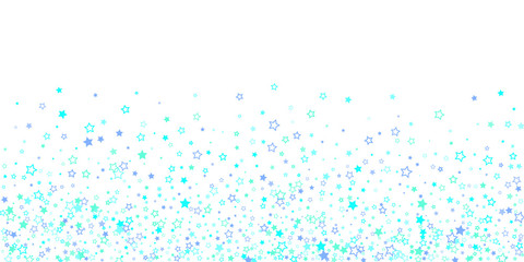 Blue, cyan, turquoise glitter stars confetti