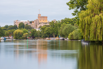 Windsor Castle overlooking the River Thames, England
