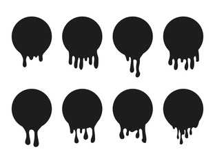 Set of dripping paint icon for design. Vector illustration