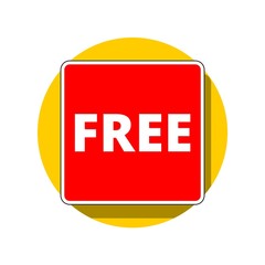Red Free sign on yellow circle