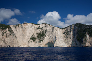 Naklejka premium White Cliffs in Zakynthos island in Greece Europe