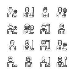 Sport avatar icon set.Vector illustration