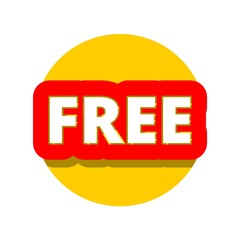 Red Free sign on yellow circle