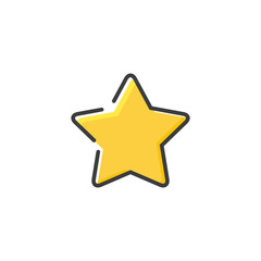 Star icon in a flat design. Vector illustration
