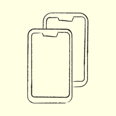 Smart mobile phone. Sketch illustration in vector
