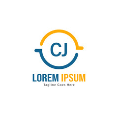 Obraz premium Initial CJ logo template with modern frame. Minimalist CJ letter logo vector illustration