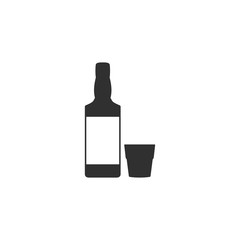 Whiskey with glass icon in simple design. Vector illustration