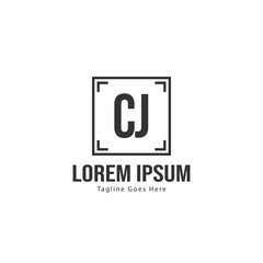 Initial CJ logo template with modern frame. Minimalist CJ letter logo vector illustration