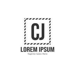 Initial CJ logo template with modern frame. Minimalist CJ letter logo vector illustration