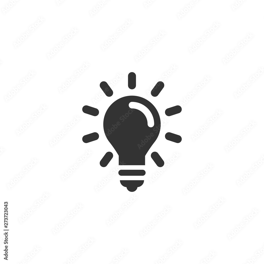 Poster light bulb icon in simple design. vector illustration