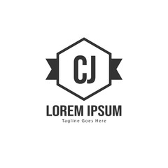 Initial CJ logo template with modern frame. Minimalist CJ letter logo vector illustration