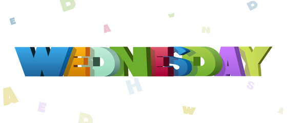 Colorful illustration of Wednesday word 