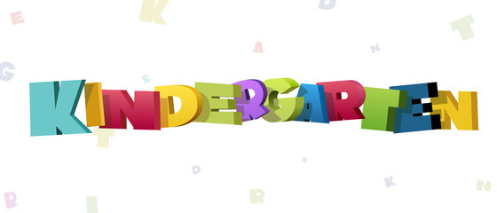 Colorful illustration of Kindergarten word