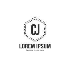 Initial CJ logo template with modern frame. Minimalist CJ letter logo vector illustration