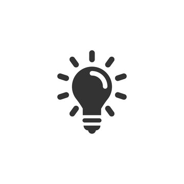Light bulb icon in simple design. Vector illustration