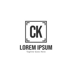 Fototapeta premium Initial CK logo template with modern frame. Minimalist CK letter logo vector illustration