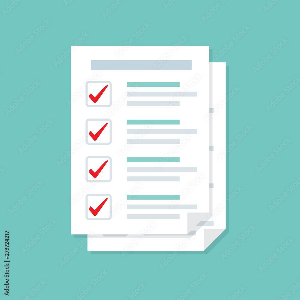 Poster stack approved document of paper sheets. vector illustration