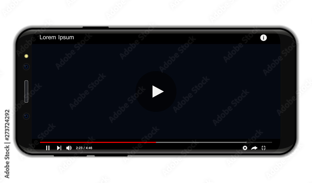 Poster smartphone with mobile video player interface for social media
