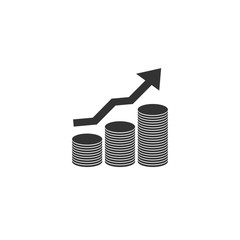 Revenue icon in simple design. Vector illustration