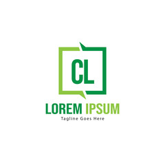 Initial CL logo template with modern frame. Minimalist CL letter logo vector illustration