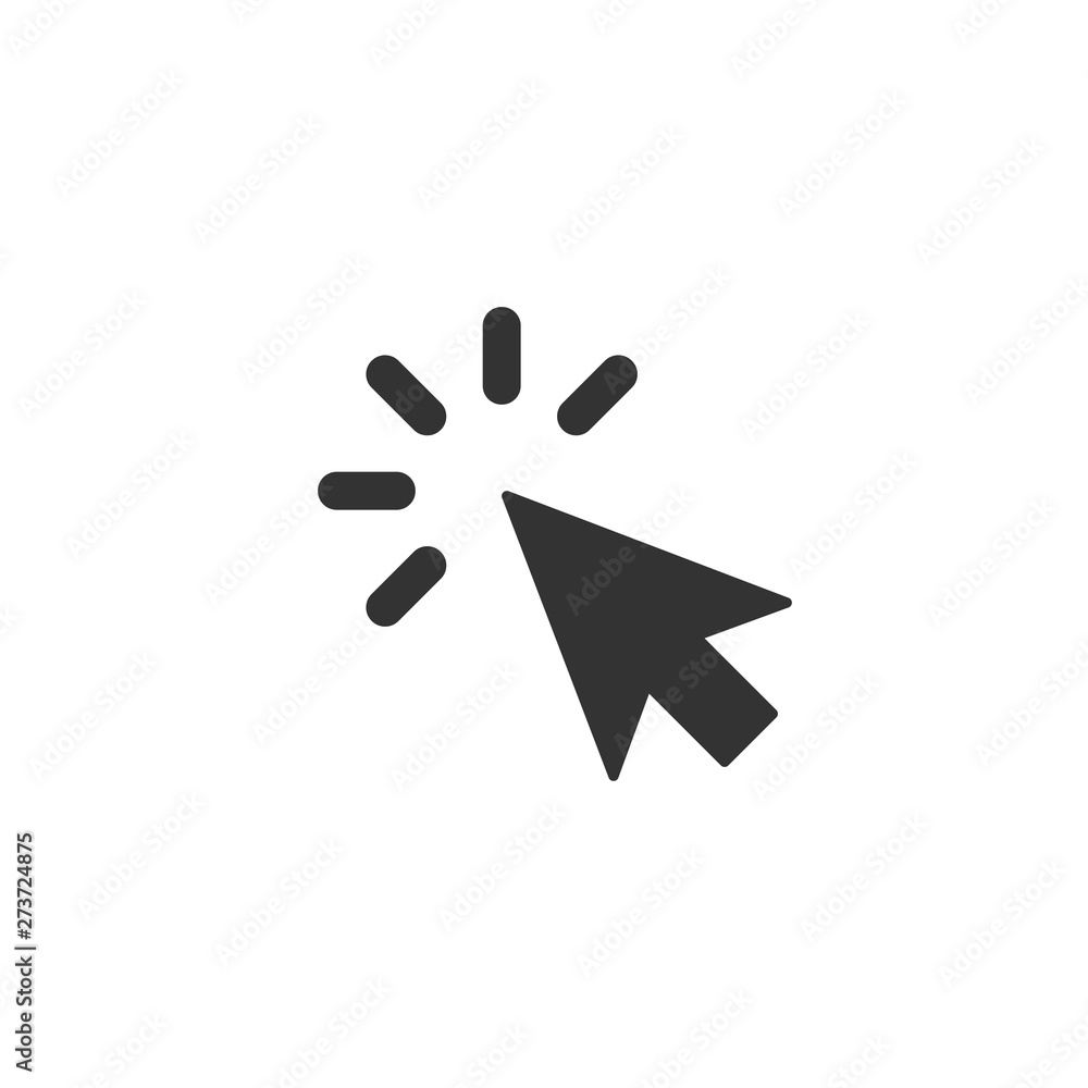 Poster Click icon in simple design. Vector illustration