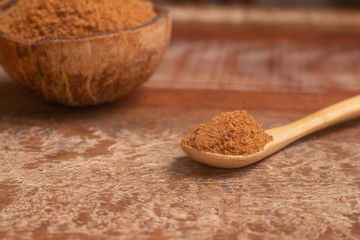 Coconut sugar in a bowl