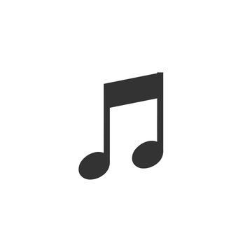 Music note icon in simple design. Vector illustration
