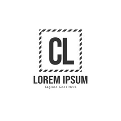 Initial CL logo template with modern frame. Minimalist CL letter logo vector illustration