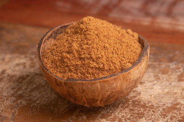 Coconut sugar in a bowl