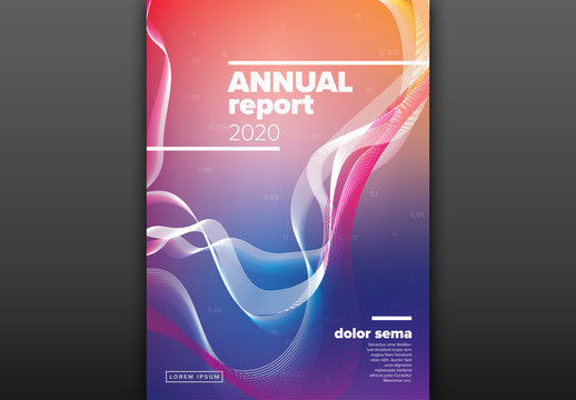Abstract Annual Report Cover Layout with Bright Colors