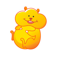 Hamster character lying or sitting.