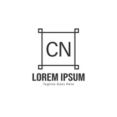 Fototapeta na wymiar Initial CN logo template with modern frame. Minimalist CN letter logo vector illustration