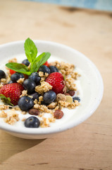 Healthy fresh breakfast with fruits