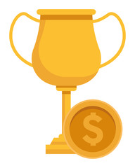 trophy cup award icon cartoon