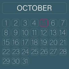 Green Calendar Page October 5