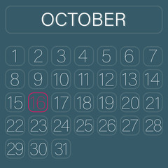 Green Calendar Page October 16