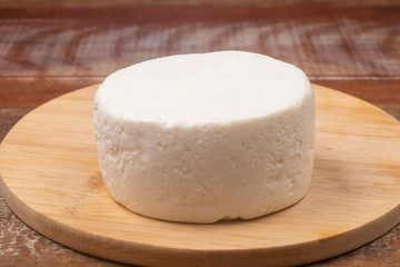 Ricotta Cheese over a wooden board