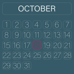 Green Calendar Page October 18