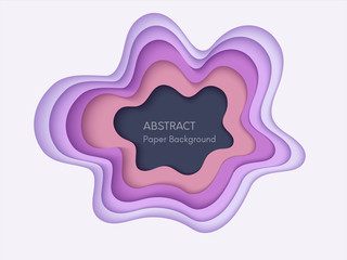 Abstract 3d background with papercut shapes. Paper design, vector creative trendy illustration.