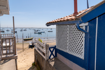 Oyster village at Cap Ferret arcachon basin in France